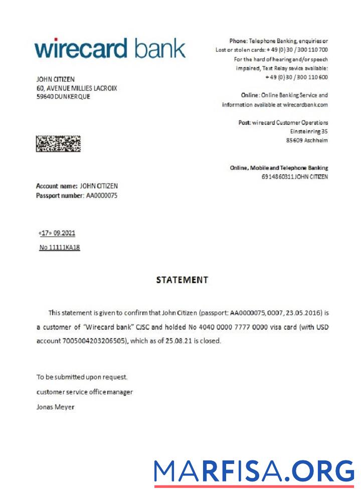 Германия Wirecard closure Справка предпросмотр
