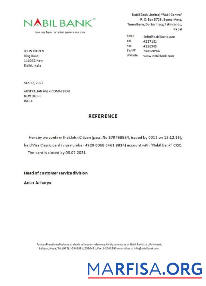 Индия Nabil Банковский closure Справка макет