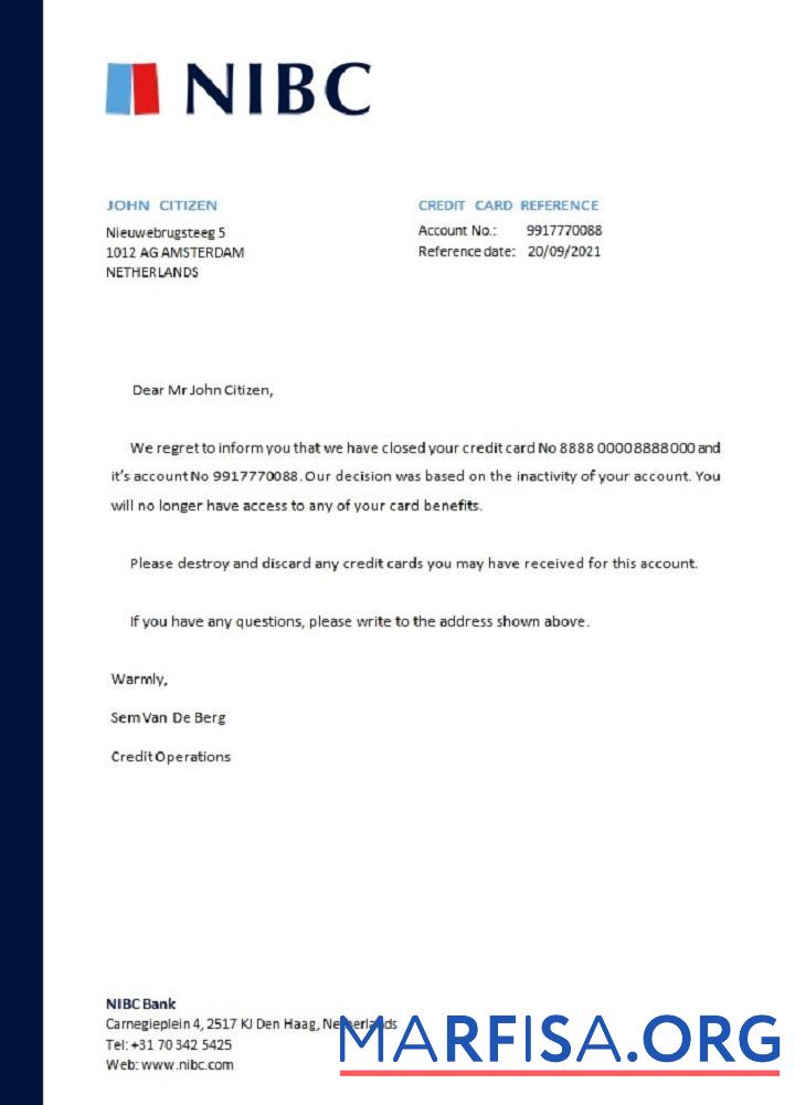Нидерланды NIBC Банковский closure Справка дизайн