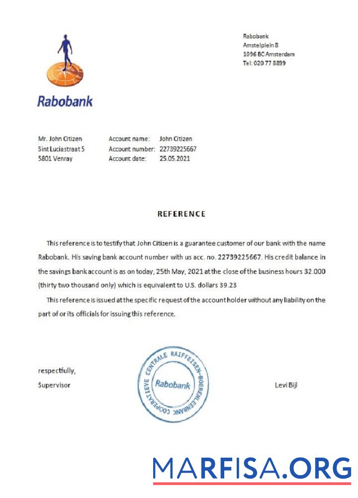 Нидерланды Rabobank Справка предпросмотр