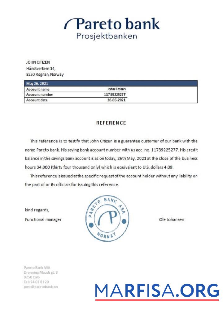Норвегия Pareto Справка шаблон