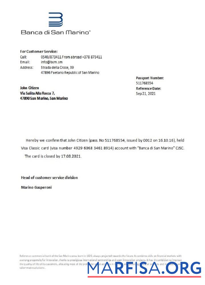 Сан-Марино Banca di Сан-Марино closure Справка дизайн