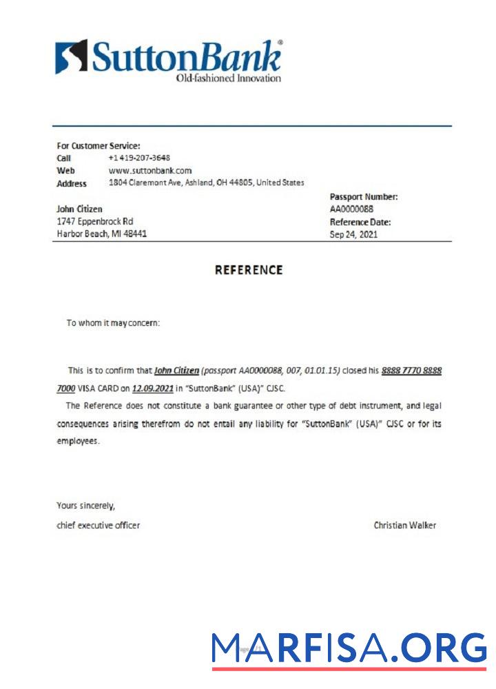 США Sutton closure Справка шаблон