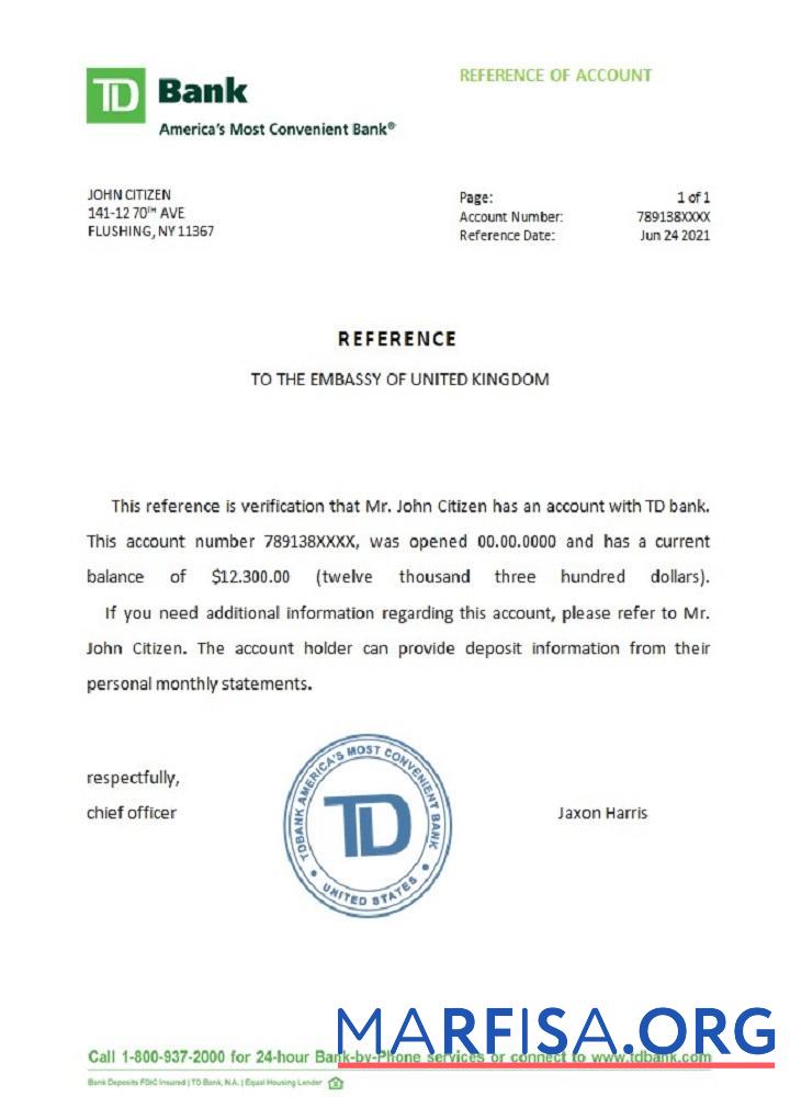 США TD Справка предпросмотр
