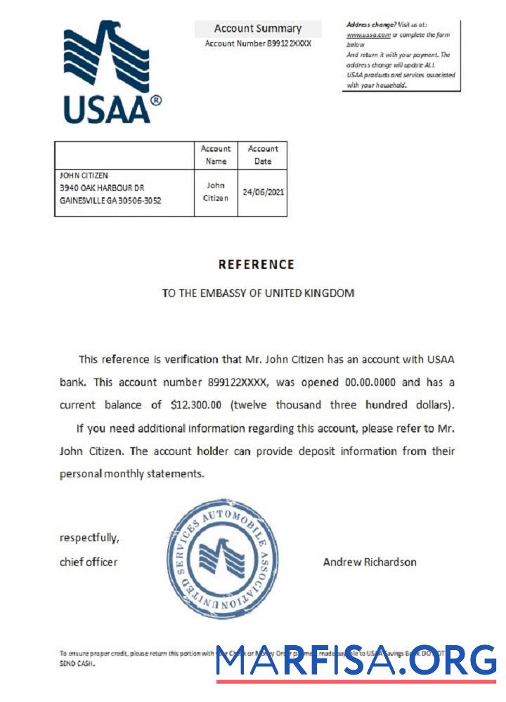 США USAA Справка предпросмотр