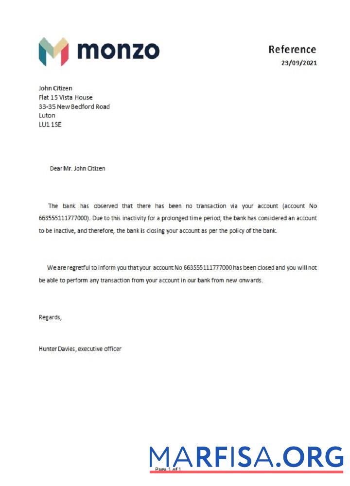 Великобритания Monzo Банковский closure Справка предпросмотр