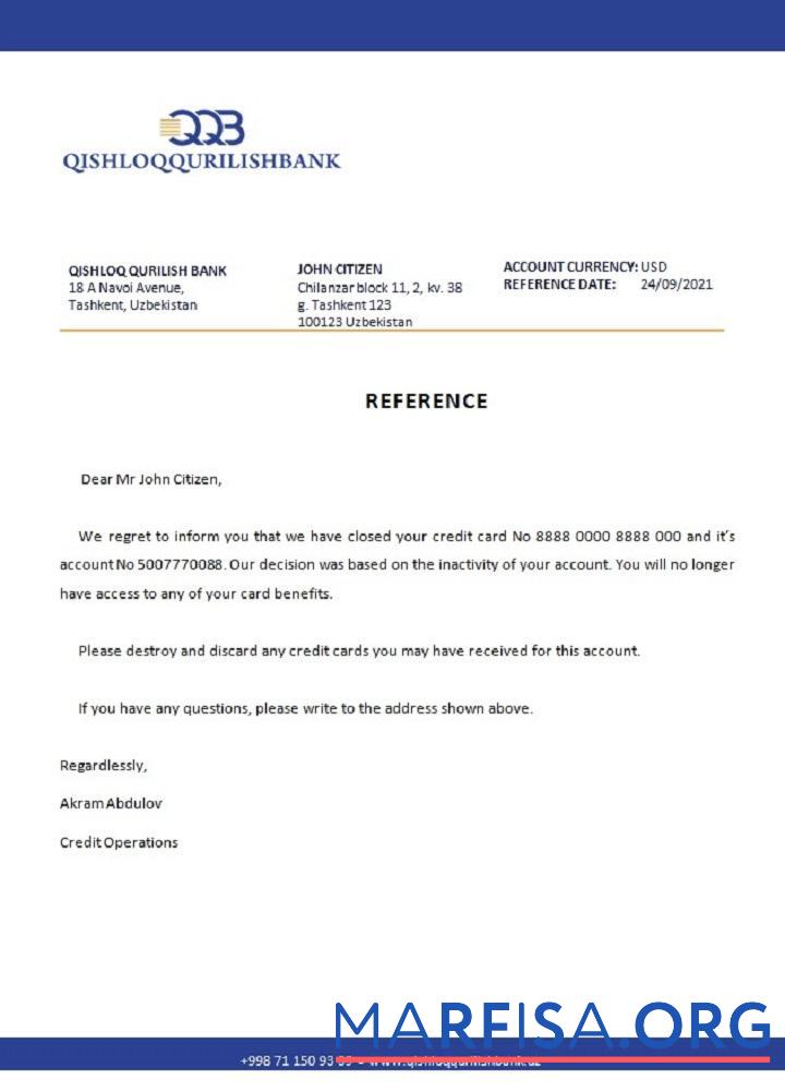 Узбекистан Qishloq Qurilish Банковский closure Справка дизайн