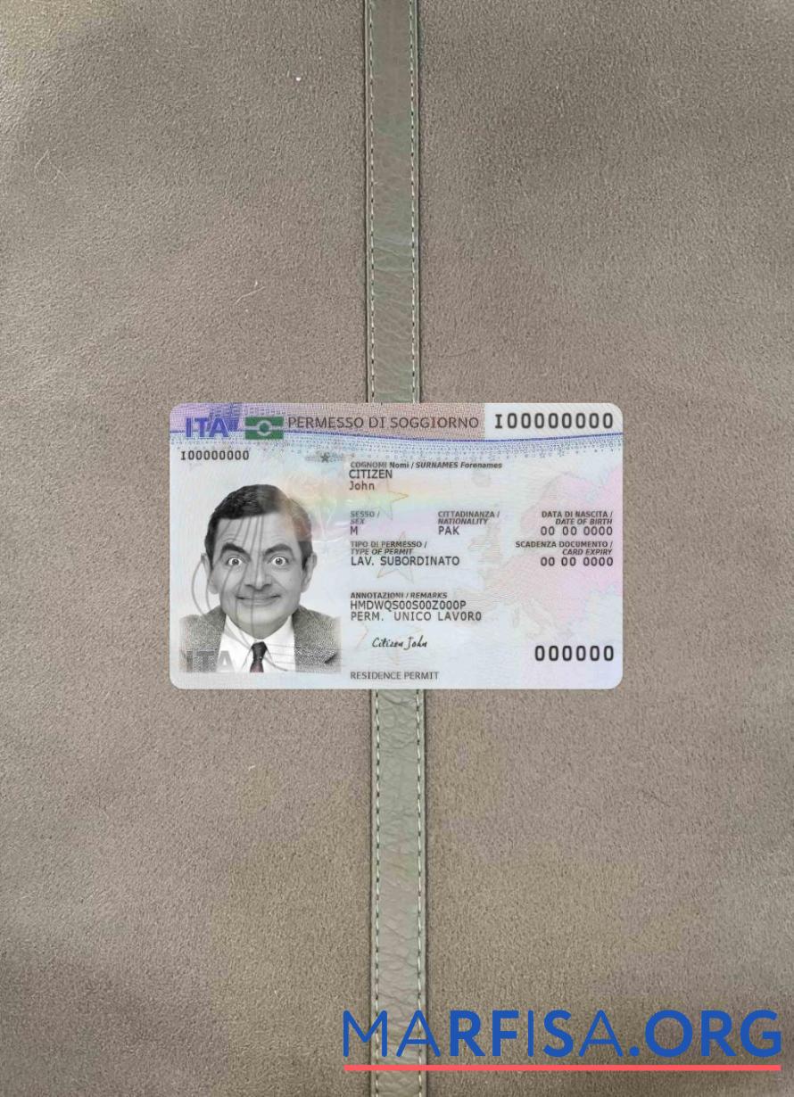 Италия Резиденция Разрешение Новый фотообраз Лицевая сторона макет