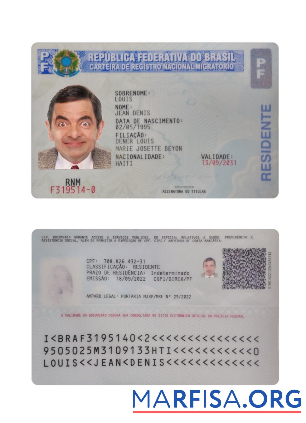 Brasilien Wohnsitz Karte 2022 Gegenwärtig Design