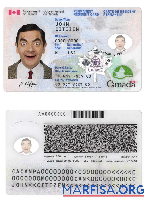 Kanada Permanent Einwohner Karte Mockup