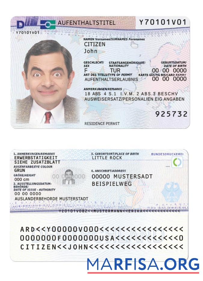 Deutschland Wohnsitz Genehmigung 2011 Gegenwärtig Probe