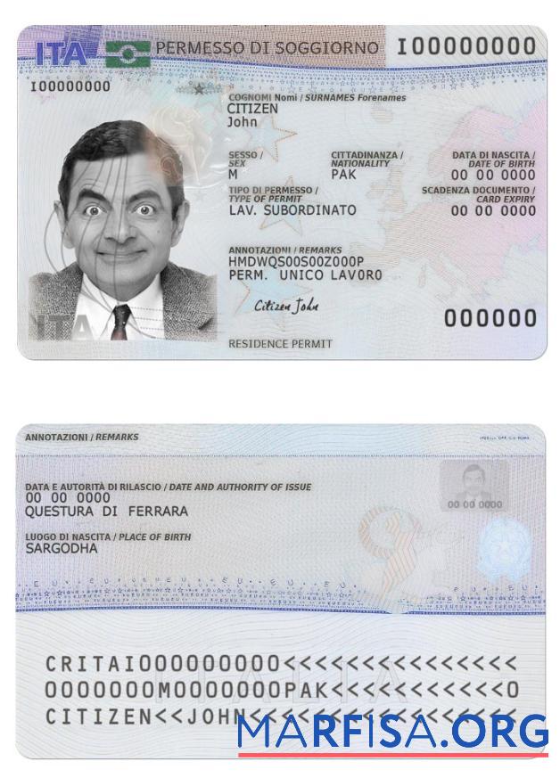 Italien Wohnsitz Genehmigung Neu Probe