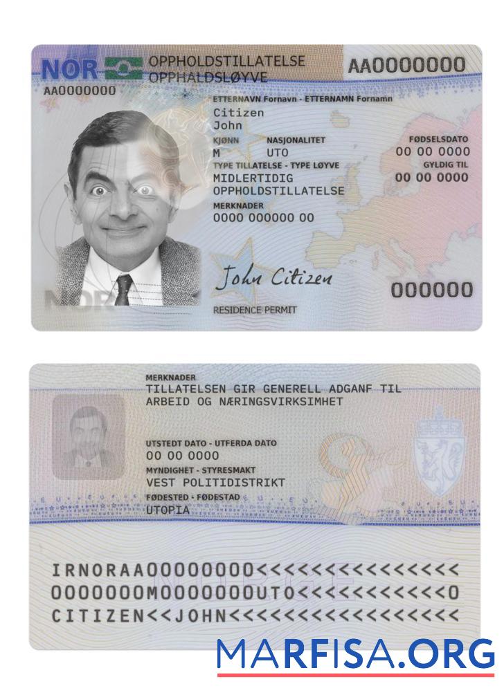 Norwegen Wohnsitz Genehmigung Mockup