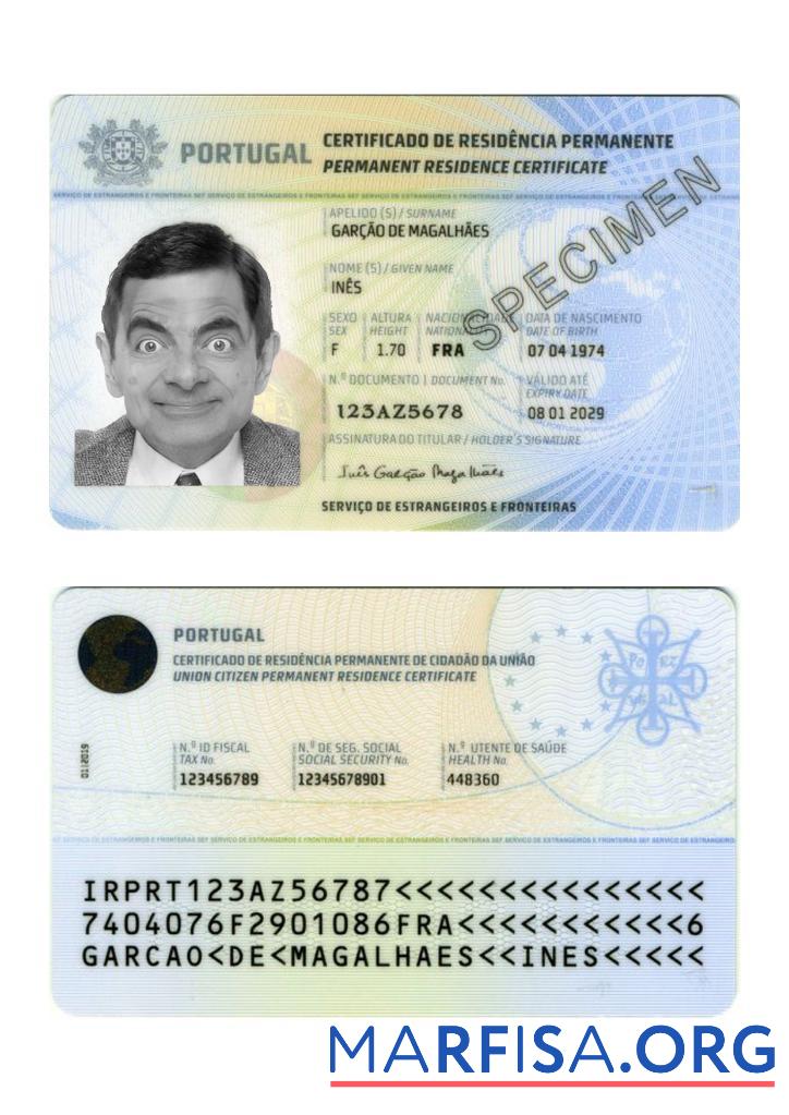 Portugal permanent Wohnsitz Zertifikat Design