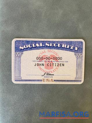 USA SSN Foto-Look Blau Hintergrund Vorderseite Vorlage