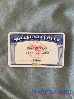 USA SSN Foto-Look Blau Jeans Hintergrund Vorderseite Probe