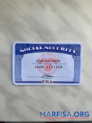USA SSN Foto-Look Weiß Hintergrund Vorderseite Mockup