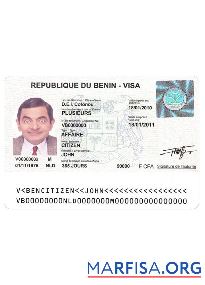 Benin Visum Mockup