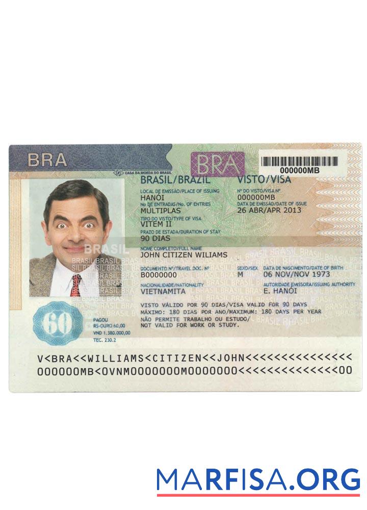 Brasilien Visum Version 2 Probe
