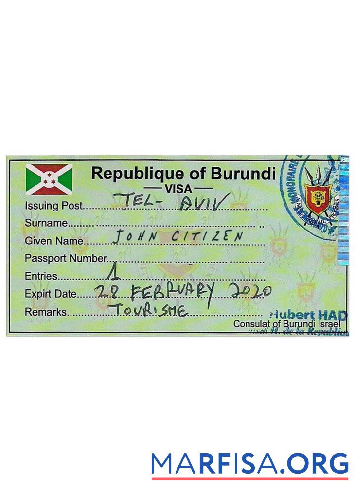 Burundi Einreise Visum Design