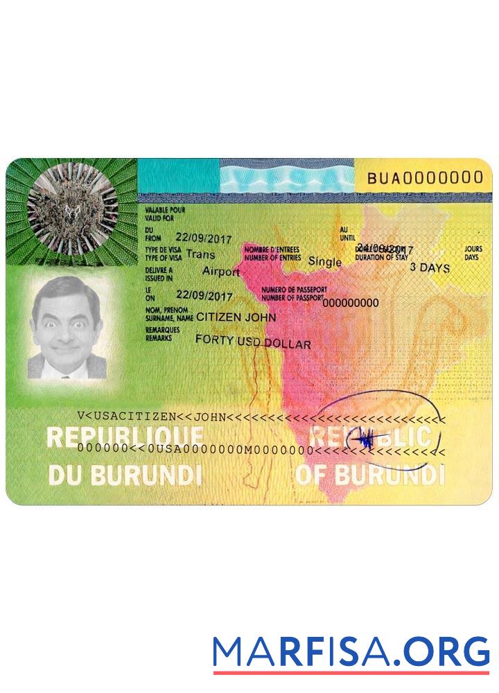 Burundi Reise Visum Design