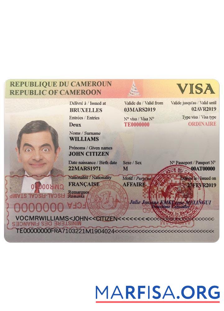 Kamerun Visum Vorlage