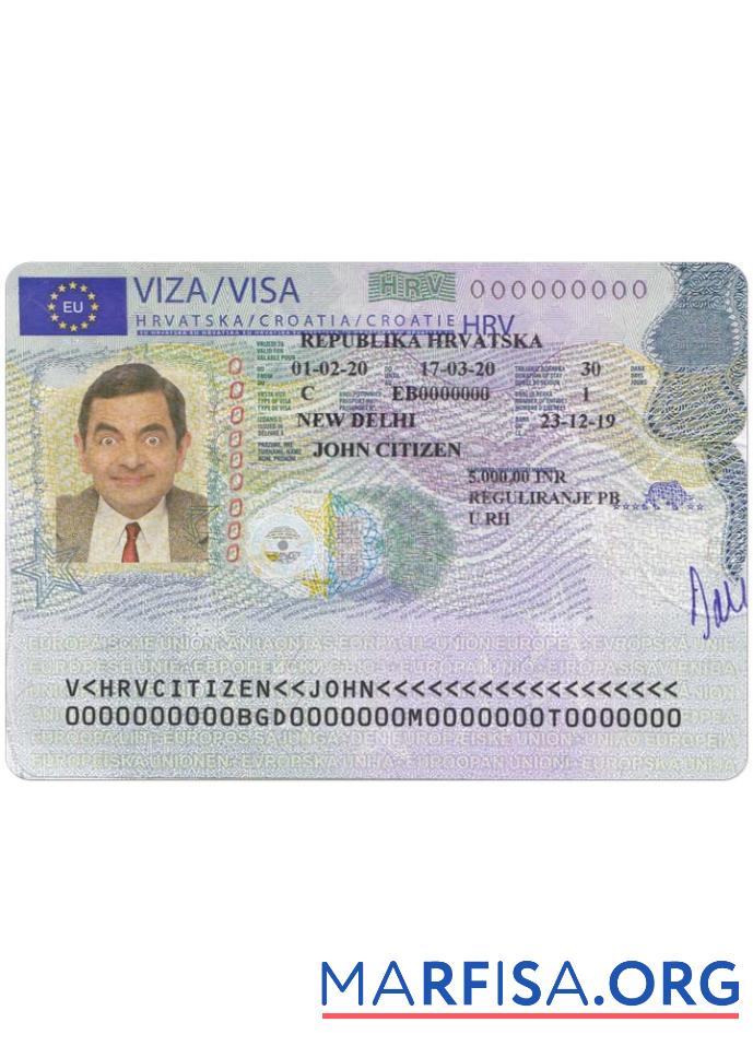 Kroatien schengen Visum Vorlage