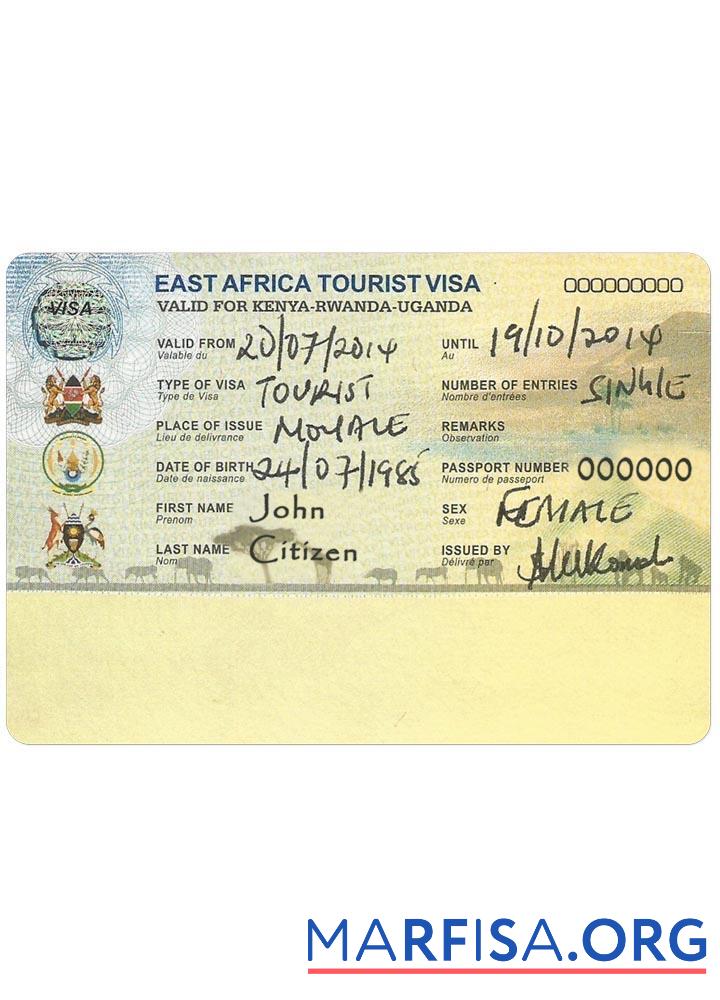 East Africa tourist Visum Mockup