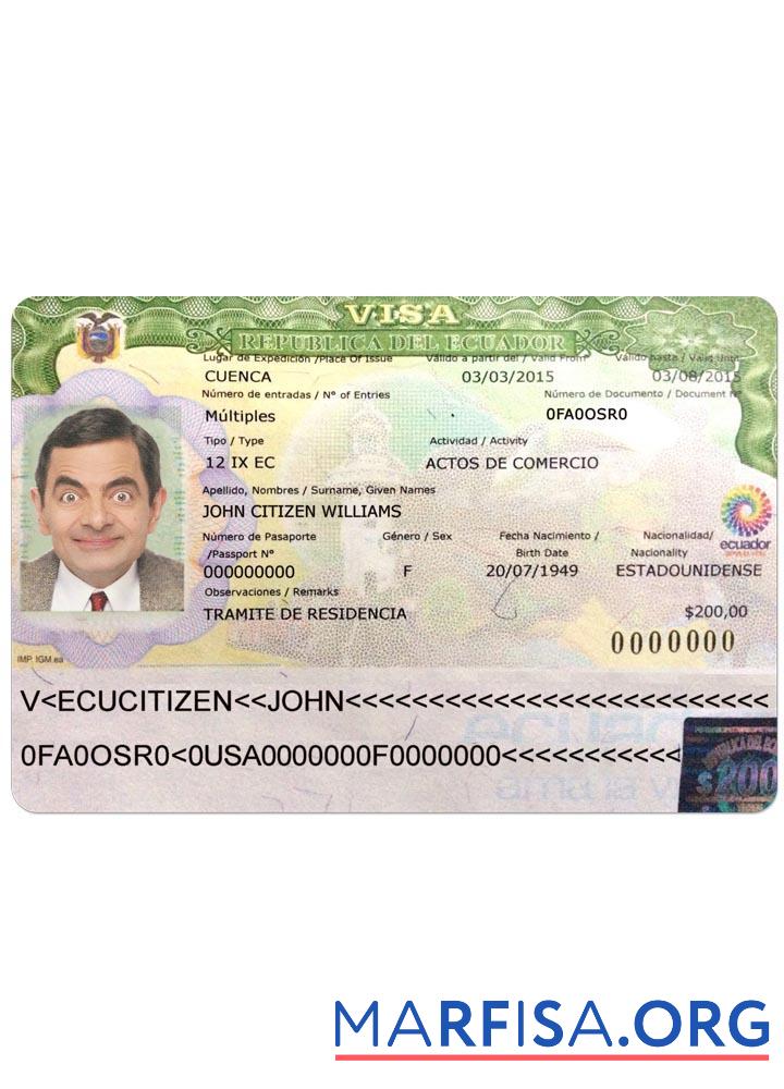 Ecuador Visum Mockup