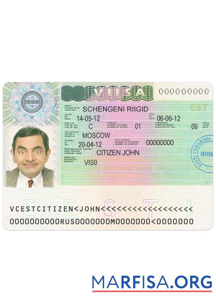 Estland schengen Visum Mockup