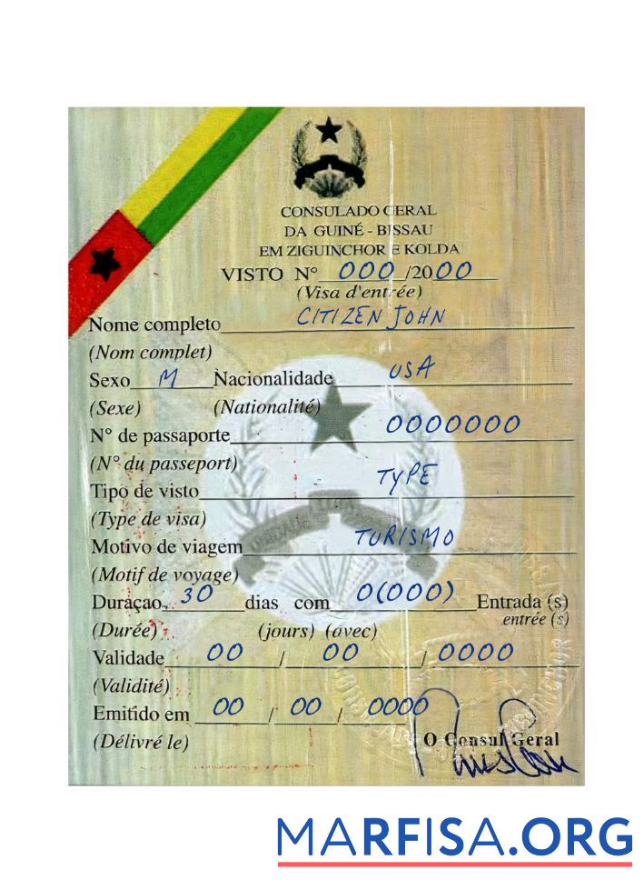 Guine Bissau Visum Design