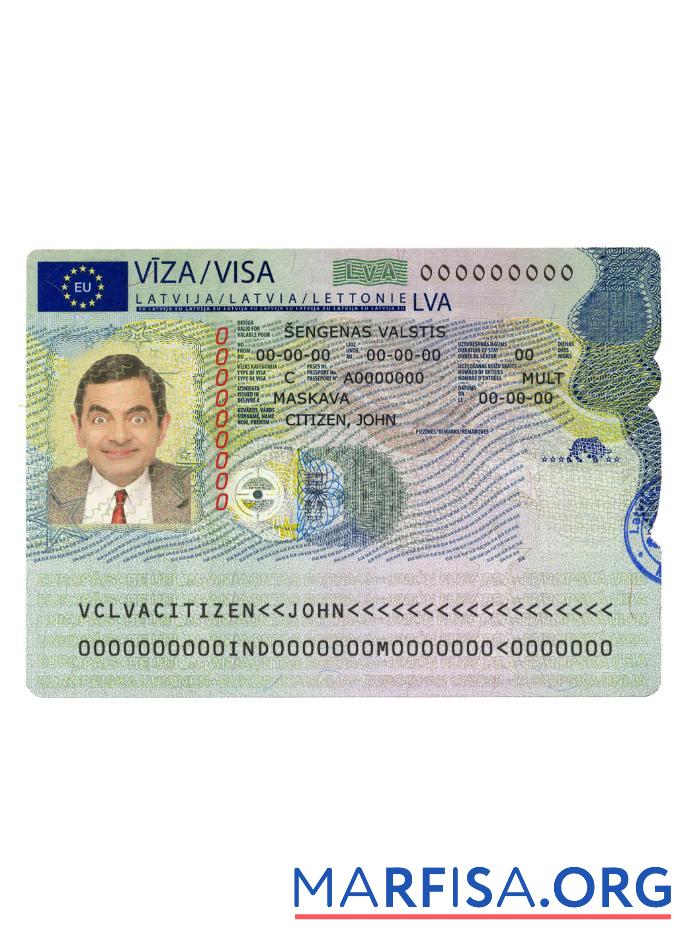 Lettland schengen Visum Mockup