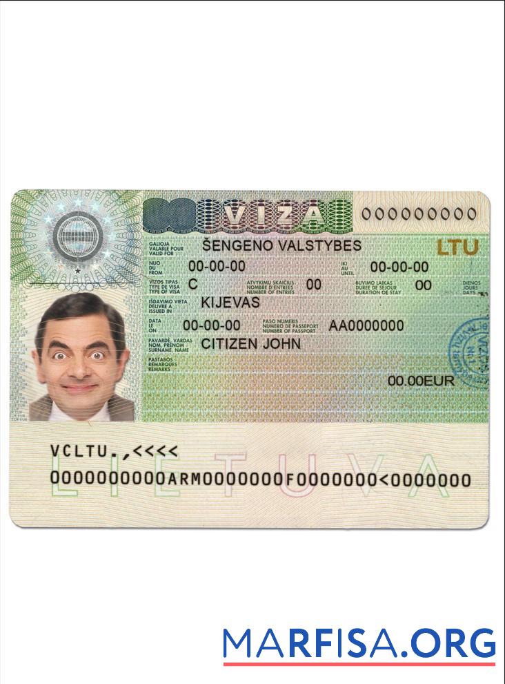 Litauen (Litva) Schengen Visum Probe