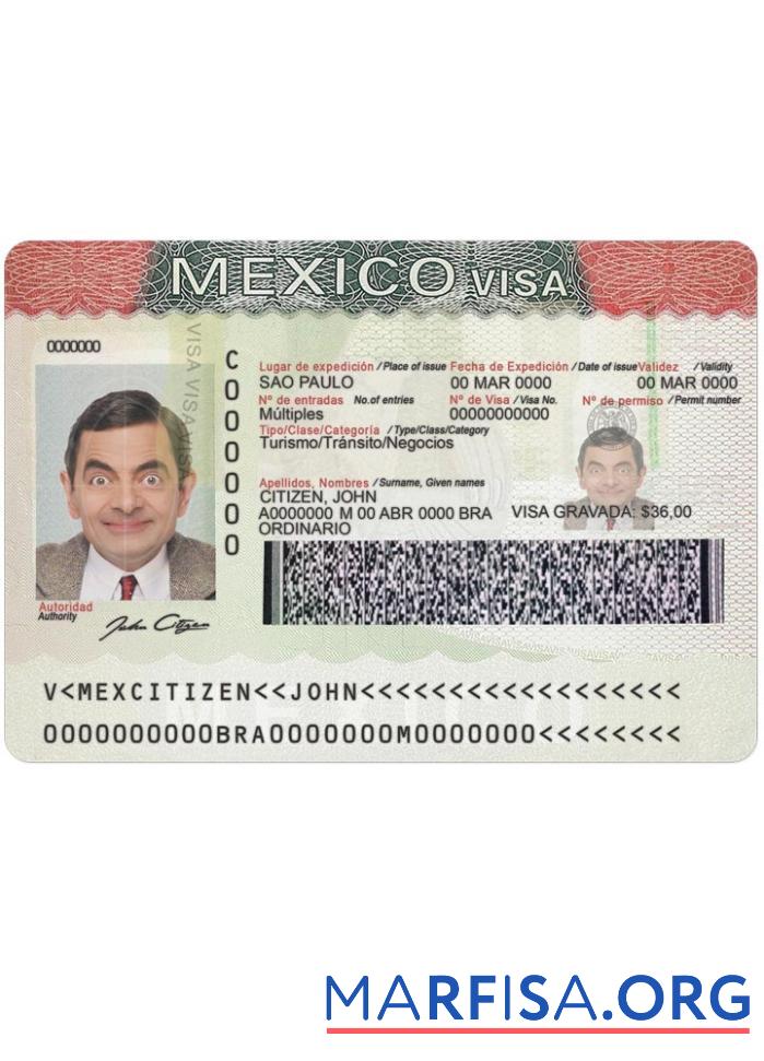 Mexiko Visum Vorlage