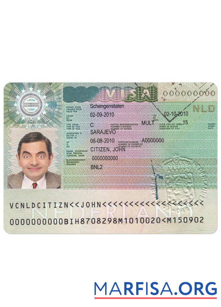 Netherland schengen Visum Vorlage