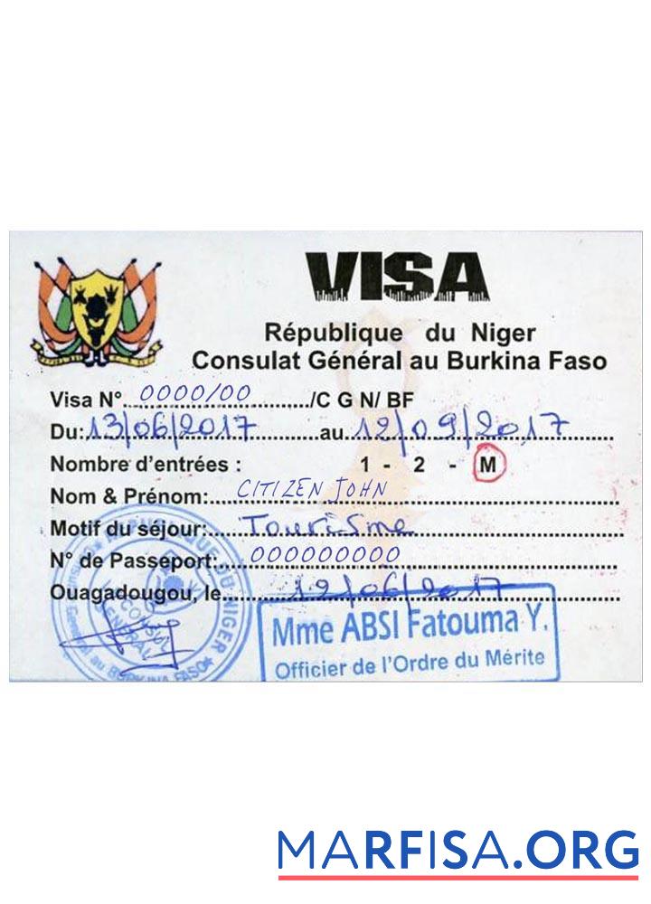 Niger Reise Visum Vorschau