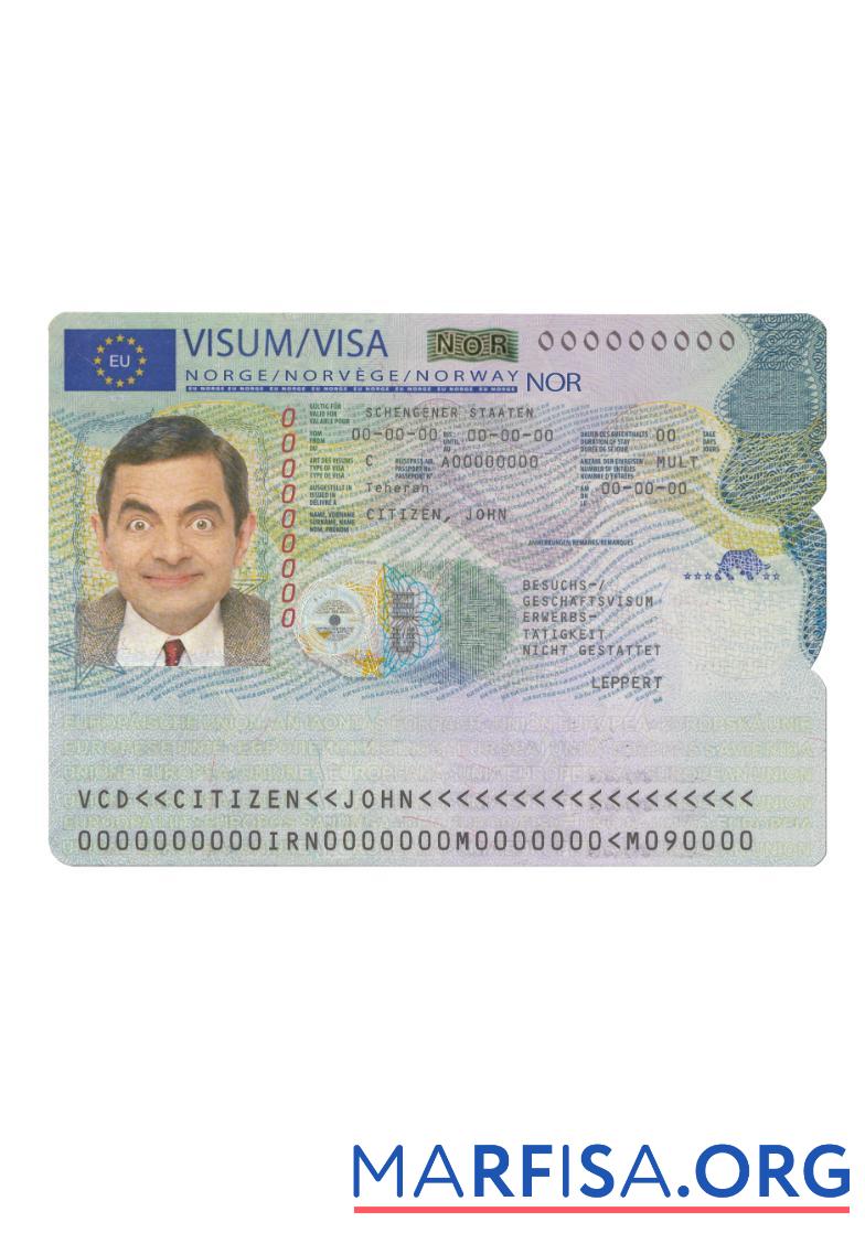 Norwegen schengen Visum Mockup