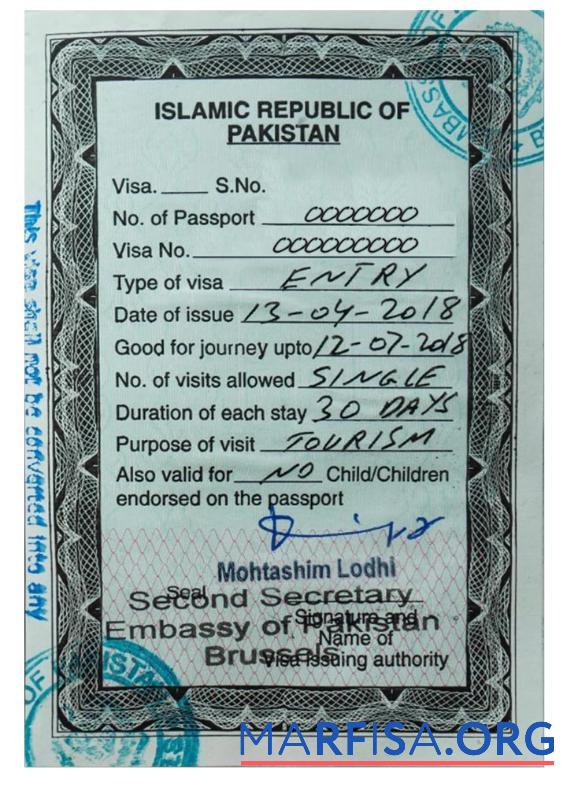Pakistan Einreise Visum Design