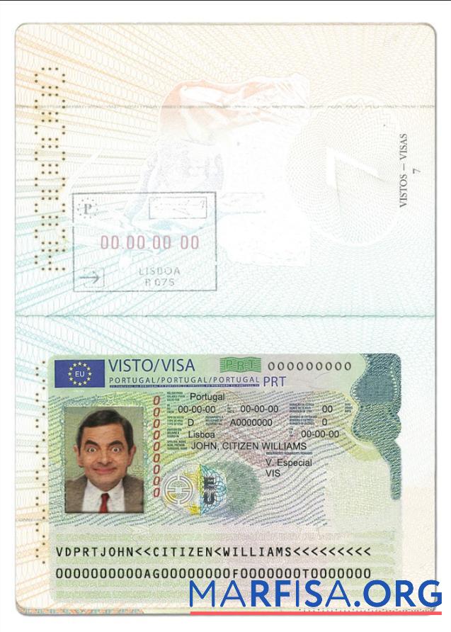 Portugal Visum Karte Vorschau