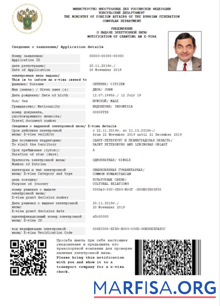 Professionell Russland e Visum in Word and PDF Vorlage