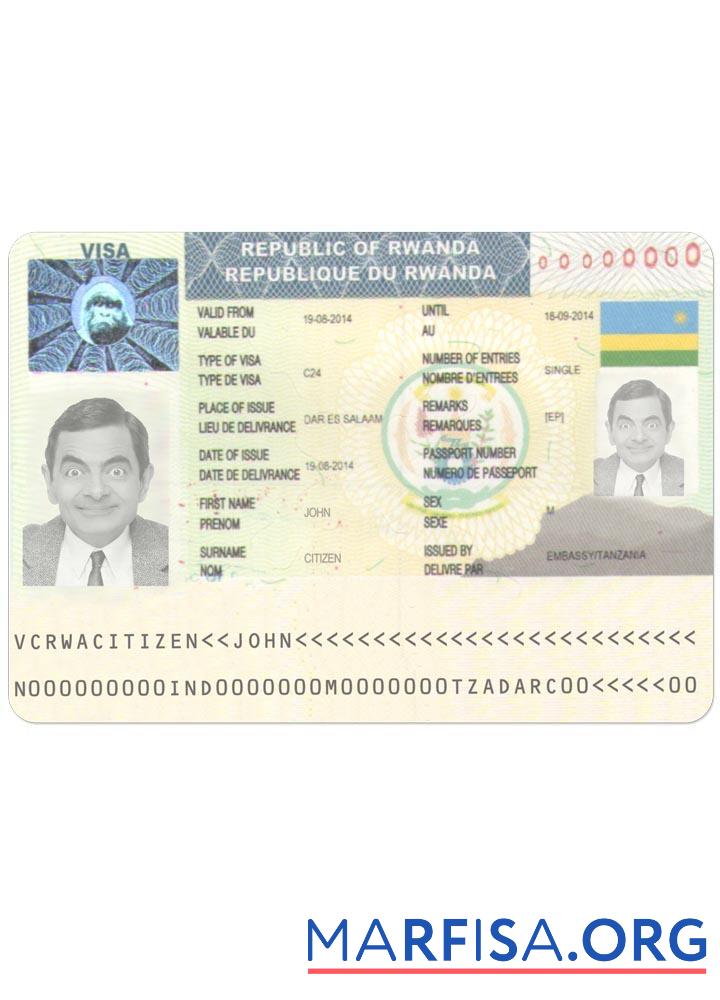 Ruanda Reise Visum Design
