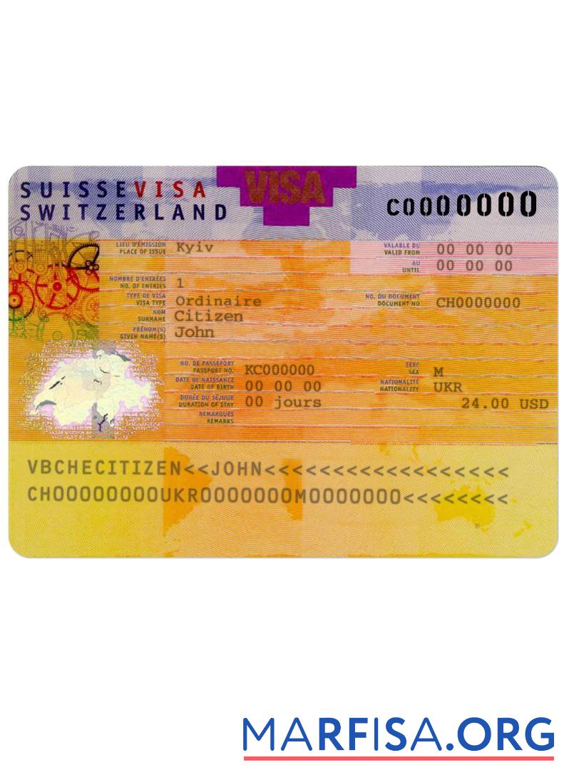 Schweiz Visum Vorschau