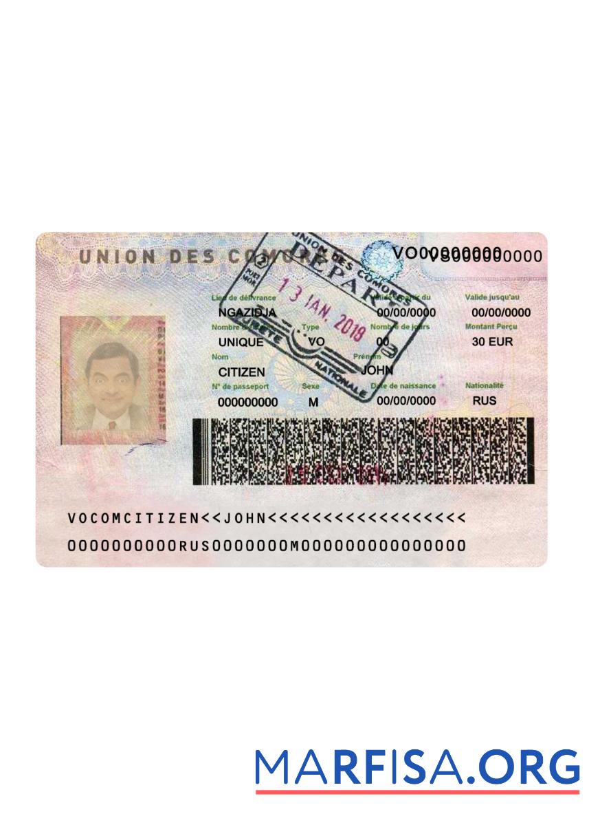 Union des Comores Reise Visum Vorschau