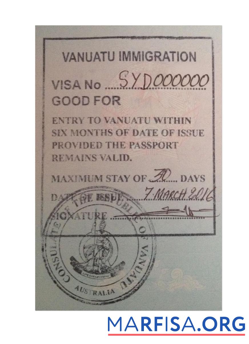 Vanuatu Stempel Visum Vorschau