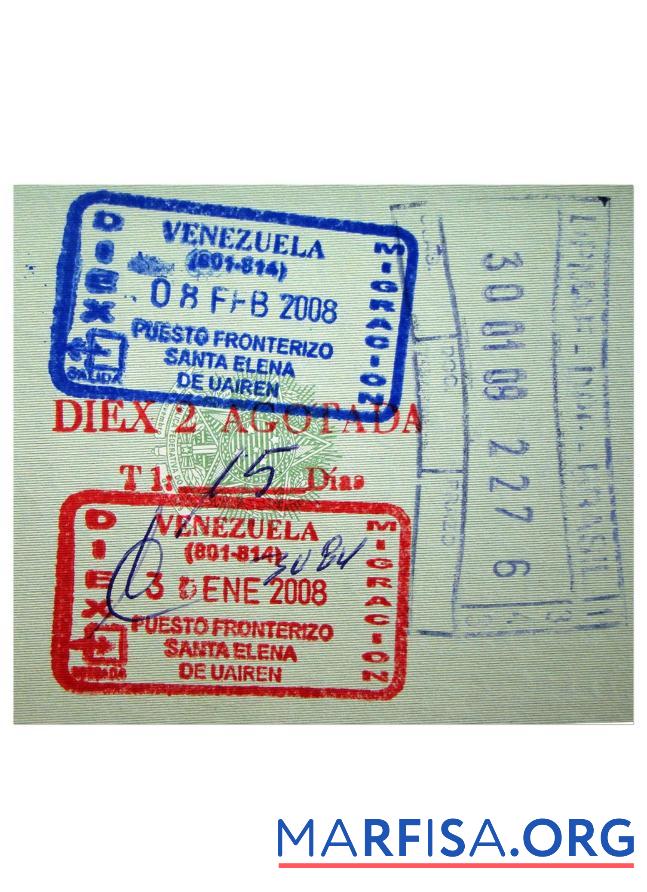 Venezuela Viza Stempel Vorschau