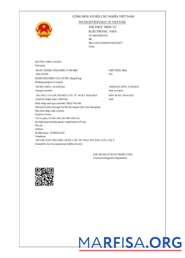 Bearbeitbar Vietnam e Visum in Word and PDF Vorlage