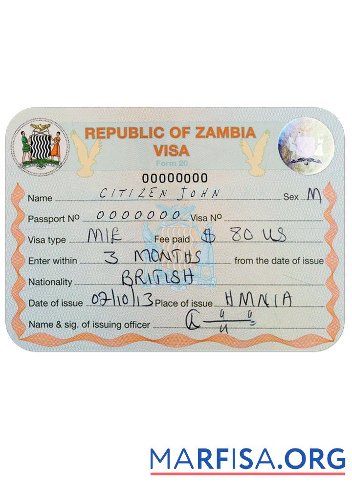 Sambia Visum Vorschau