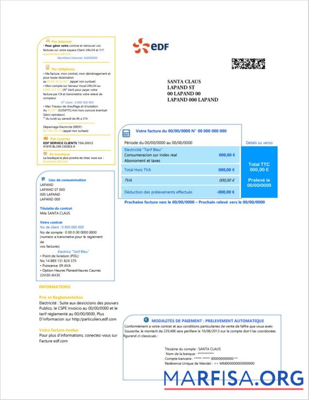 Франция Электричество EDF 2 pages предпросмотр