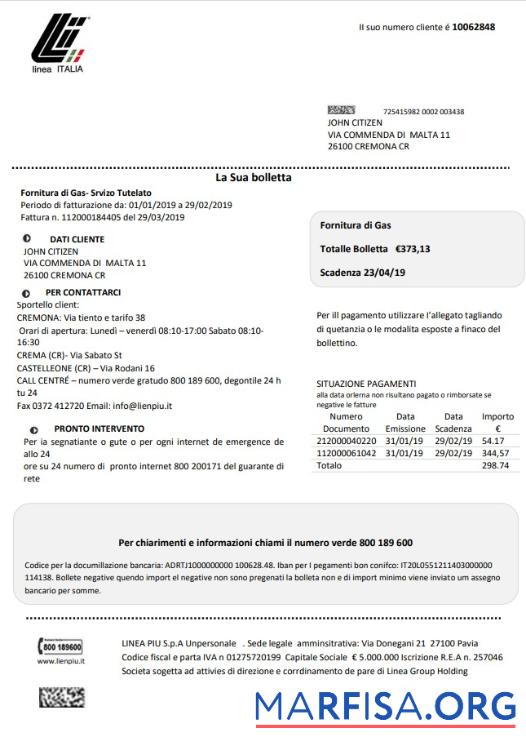 Премиум Италия Linea Italia Счёт за коммунальные услуги Счёт Шаблон in Word and PDF Формат