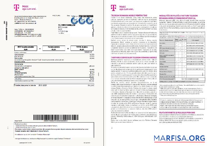 Профессиональный Румыния T Mobile Счёт за коммунальные услуги Счёт Шаблон in Word and PDF Форматы, 4 pages, 1 2 pages